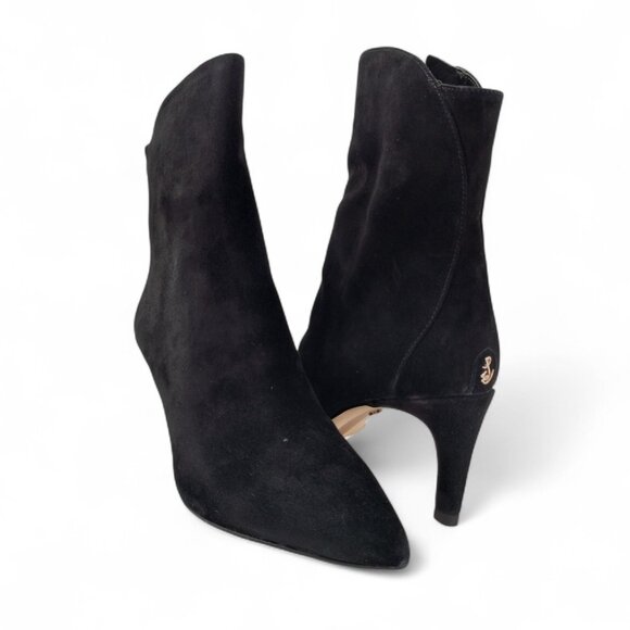 Sam Edelman Usha Size 8.5 M Black Suede Pointed Toe Stiletto Heel Ankle Bootie - Picture 7 of 13